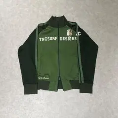 T&C タウカン M 緑 2本線 ラグラン ダブルジップ トラックジャケットのサムネイル