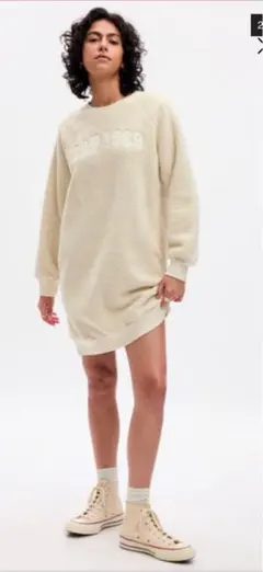 【訳ありのため破格】GAP 1969 白ロングボアトレーナー　オーバーサイズ