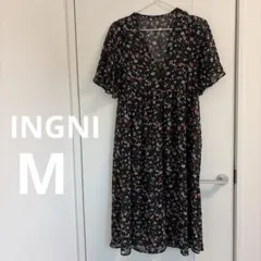 INGNI イング 花柄シフォンガウン ワンピース 羽織り 半袖 きれいめ
