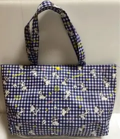 2014年製　スヌーピー SNOOPY チェック柄　トートバッグ　レッスンバック