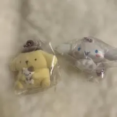 サンリオキャラクターズ　ふわわフロッキーマスコット　ポムポムプリン　シナモロール