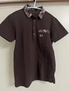 FRED PERRY ポロシャツ ブラウン チェック柄 Sサイズ　美品のサムネイル