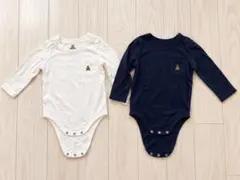 【美品】baby GAP オーガニック ロンパース 6-12ヶ月 2色セット