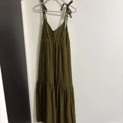 BEAMS キャミワンピース カーキ ロング丈