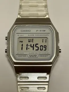 CASIO F-91W クリア腕時計
