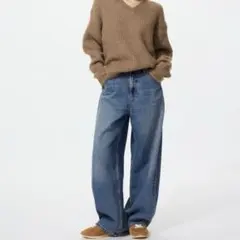 UNIQLO バギーカーブジーンズ丈短め