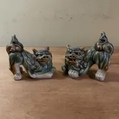 時代 陶器置物 シーサー 縁起物 時代箱付き - メルカリ