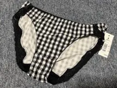 エメフィール　ショーツ　M チェック柄　黒　ブラック　白　ホワイト
