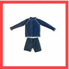 【中古品:送料無料】男の子用 ラッシュガード＋半ズボン水着（130）