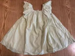 petit main 薄緑ノースリーブワンピース　80センチ