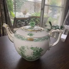 ヘレンド インドの華 ブルー 花瓶 フラワーベース 特大 34cm レア