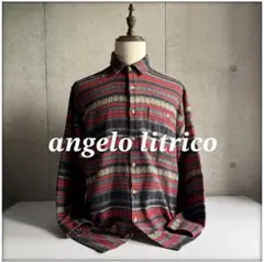 angelo litrico native pattern wool shirt