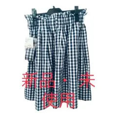 ⭐️新品未使用　earth アース　タックギャザー共布ベルト付のスカート