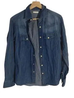 GUデニム長袖シャツ