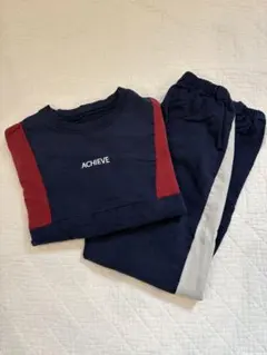 GU 160cm キッズ パジャマ セットアップ ネイビー レッド