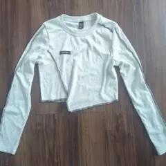 DAZY クロップドTシャツ　長袖　 ライトグレー