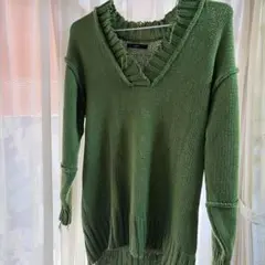 EMODA グリーン Vネック セーター 長袖