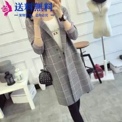 カーディガン レディース カジュアルアウター 無地 大きめ