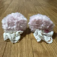 ディズニー ピンク ミニー　ファー ヘアクリップ 2個セット
