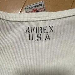 AVIREX リブ素材 Tシャツ ホワイト Sサイズのサムネイル