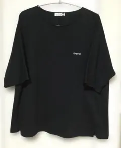 eur3 merci 刺繍 半袖 Tシャツ ブラックのサムネイル