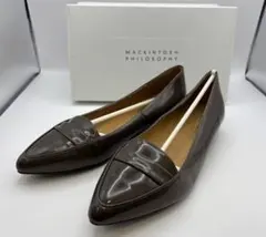 マッキントッシュフィロソフィ パンプス パテントレザー グレージュ 25.5cm