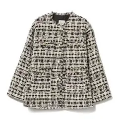 BEAMS HEART ビームスハート　ノーカラーツイードジャケット