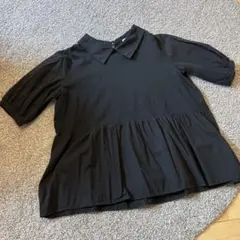 SEASON REASON ブラック半袖ポロシャツ チュニック　L