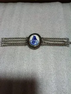 七宝焼　船の絵 ブレスレット シルバー