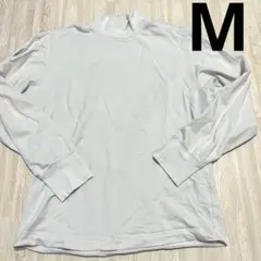 M オフホワイト　ユニクロＵ　ヒートテックコットンタートルネックＴ