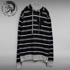 DIESEL（ディーゼル）ブラック＆ホワイト　ボーダー柄パーカー　レア！