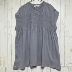 ◆アメリカンホリック　シャーリング　半袖　フレア　プルオーバー　綿100　М