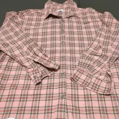 UNIQLO ピンク系チェック 長袖シャツ XL