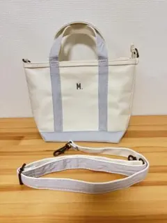 エルエルビーン】2Wayバッグ ホワイトネイビー キャンバストート