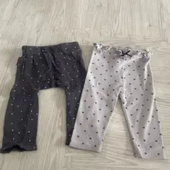 ドット柄パンツ2点セット 95cm未満