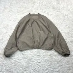 美品　グリーンレーベルリラクシング セルロース混 ジップブルゾン モカ系