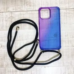 iPhone 14 Pro Max 用 ケース クリア　ショルダー　パープル