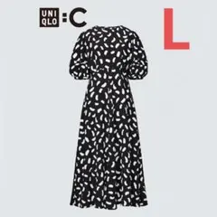 UNIQLO :C バルーンスリーブワンピース ブラック L