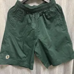 ダークグリーン ショートパンツ ゴムウエスト