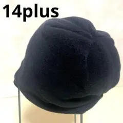 14plus コットンロールアップタックニット 黒 サイズフリー