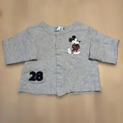 ミッキーマウス カーディガン　90センチ　グレー