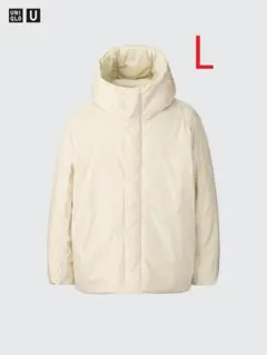 ユニクロ パフテックボリュームパーカ L ナチュラル