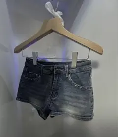 スカルデザイン グランジ y2k デニムショートパンツ