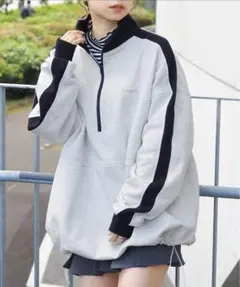 【タグ付き】裏毛ハーフジップスウェット