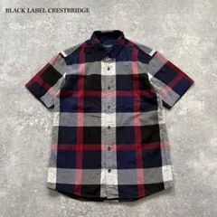 ブラックレーベルクレストブリッジ CBチェック 半袖シャツ ネイビーL