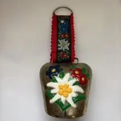 スイス アッペンツェル地方 カウベル 大□真鍮 本革 鐘 牛 民芸品 細工