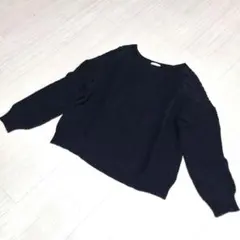 肩レース 長袖ニット セーター　L