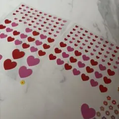 ハートと花のカラフルステッカーセット