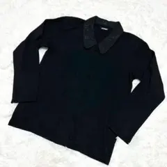 【ロートレアモン】/ブラウスジャケット/(M)/ニット/ブラック/黒