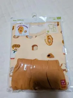 新品　ユニクロ　パジャマ　半袖　部屋着　パンどろぼう　100